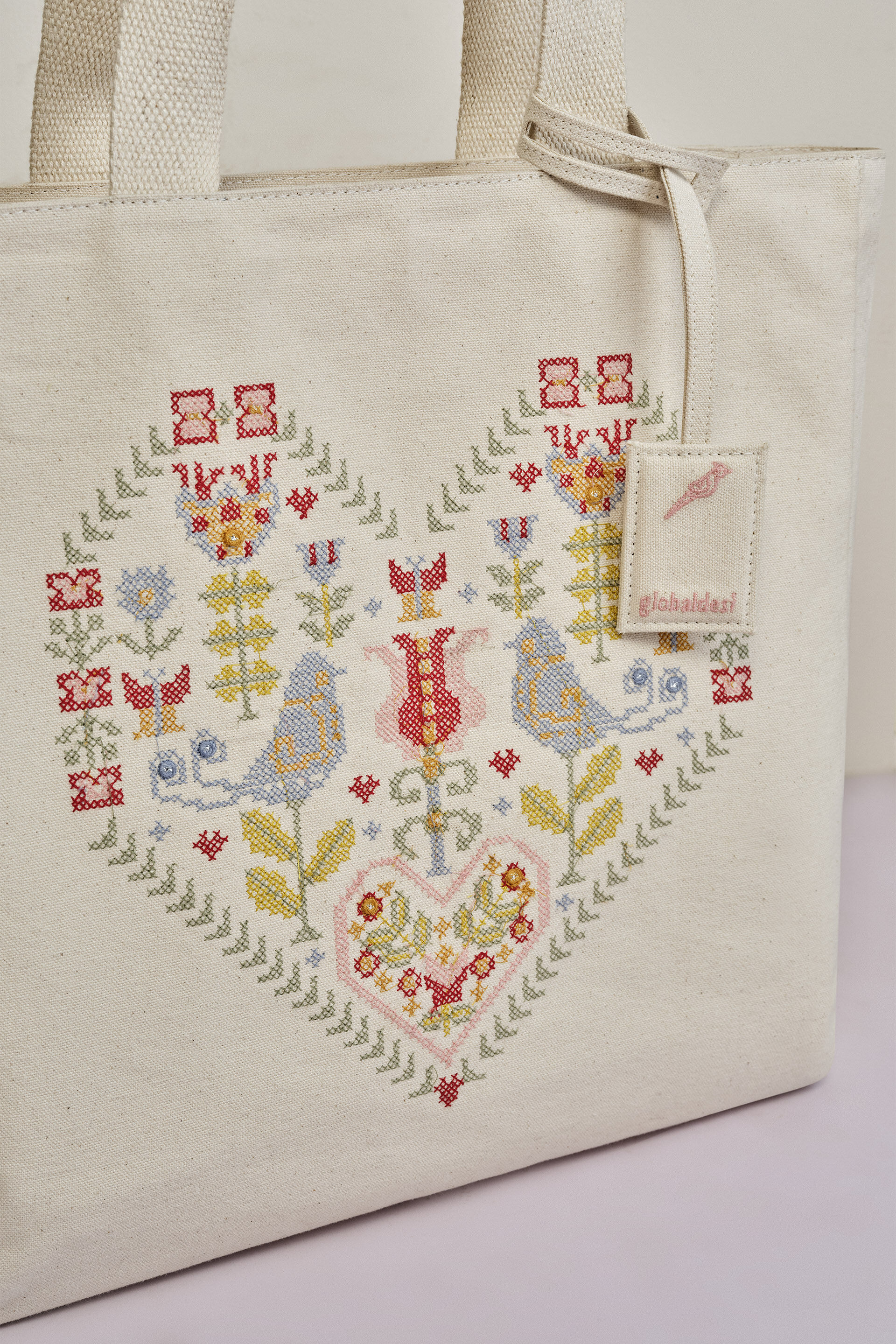 Peach Printed Jhola Bag, , image 3